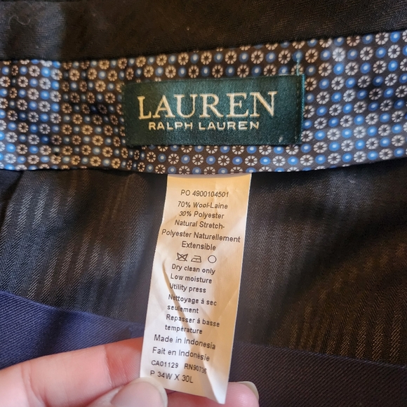 Lauren Ralph Lauren Men's Blue Wool Blend Suit Size 42S EUC - Picture 13 of 13
